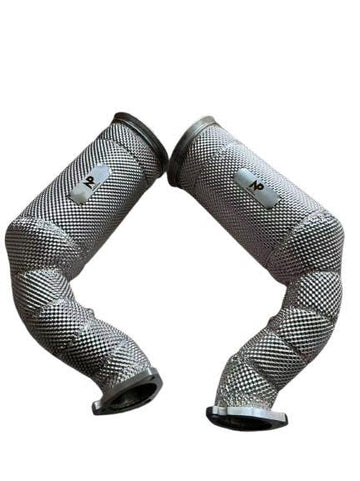 Audi RSQ8 Decat Downpipes with OPF sensor holes by Narkos Performance tunning