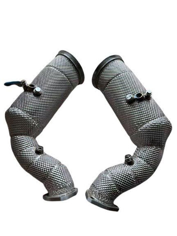 Audi RSQ8 Decat Downpipes with OPF sensor holes by Narkos Performance tunning