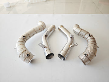 Mercedes E63 / E63S W213 Stainless Steel Downpipes & Heat Shield